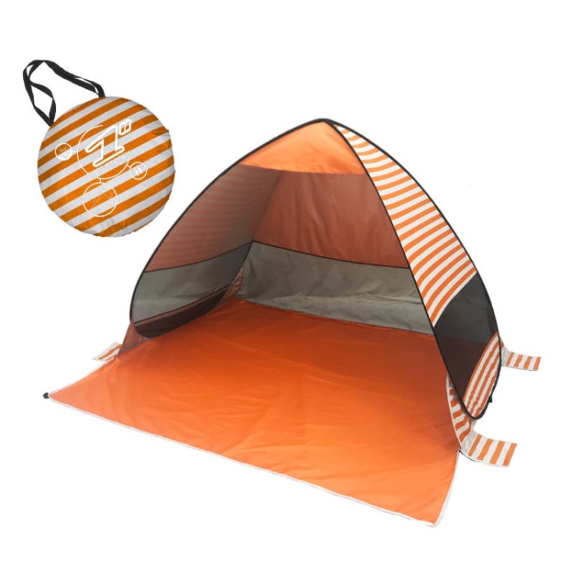 Automatic Instant Pop Up Beach Tent Portable Orange Stripe Tent (Size: )