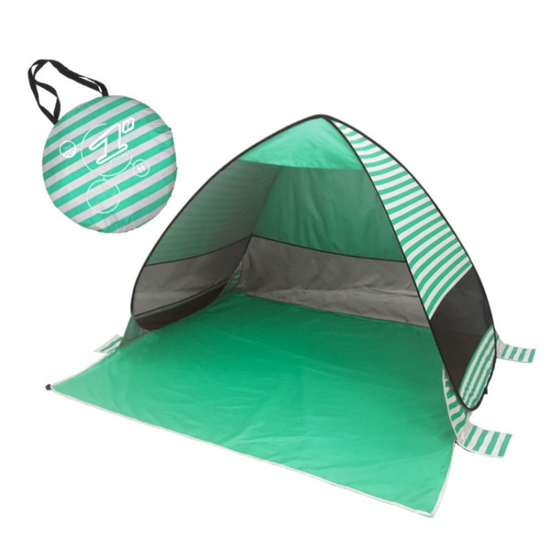 Automatic Pop Up Portable Beach Tent (Lake Green Stripe)