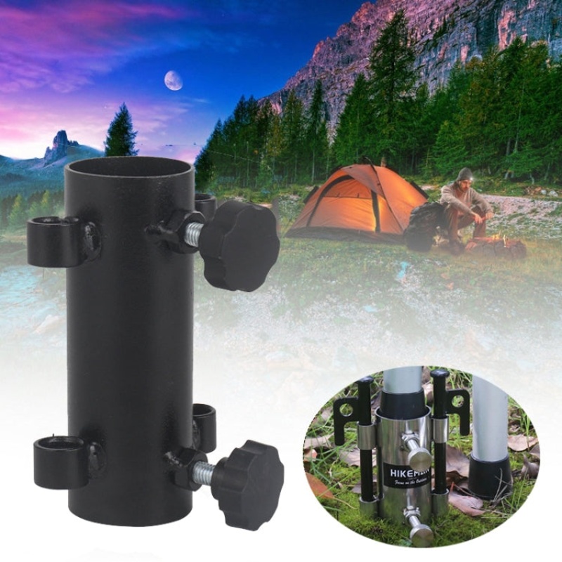 Enlarged Aperture Outdoor Camping Canopy Pole Holder Adjustment (Black)