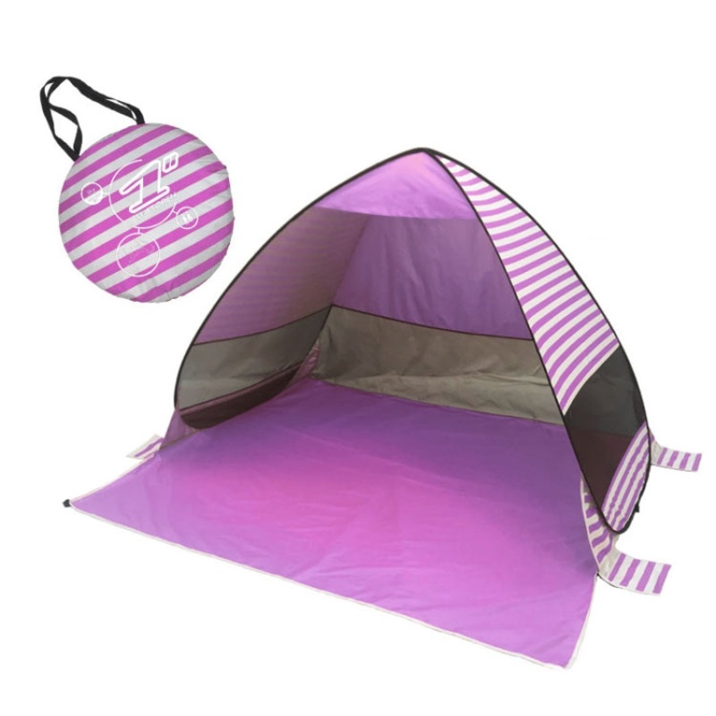 Instant Pop Up Beach Tent Portable Pink Stripe (Size: x, Color: Pink Stripe)