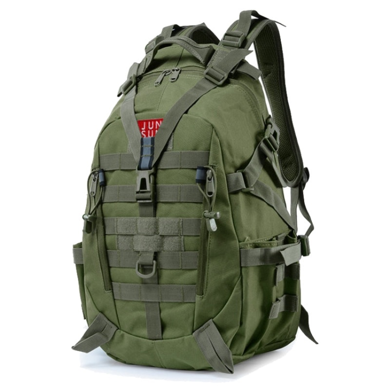 Waterproof Outdoor Sports Molle Rucksack Backpack with Reflective Stripe (Army Green, 25L)