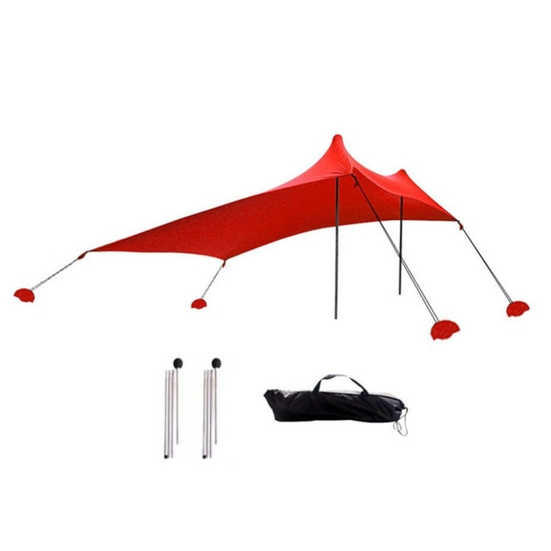 Outdoor Beach Lycra Canopy Camping Tent Sunshade Fishing Tent 210x160x150cm (Red)