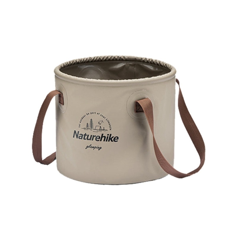 Outdoor Camping Foldable Water Storage Bucket (Coffee) 10L
