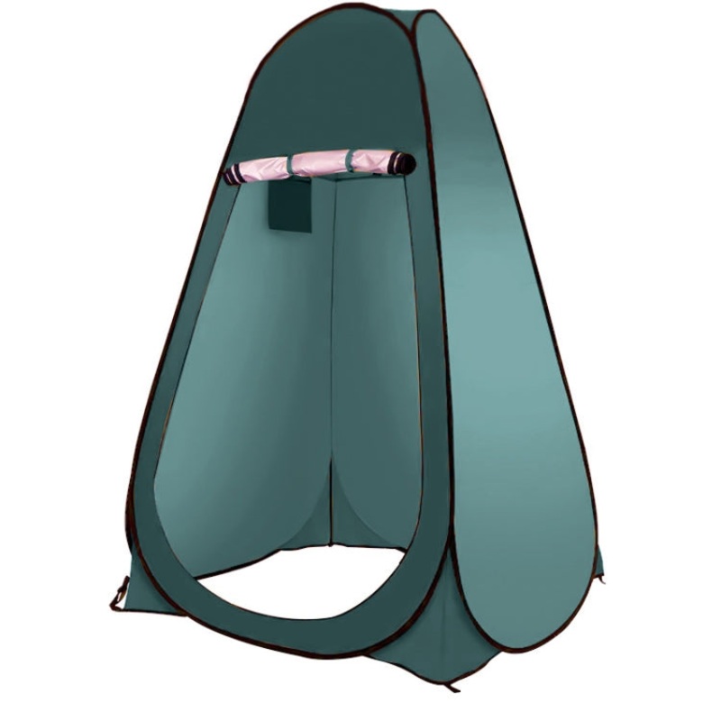 Outdoor Camping Toilet Changing Tent Automatic Shower Bathing Tent, Double Person (Oily Green)