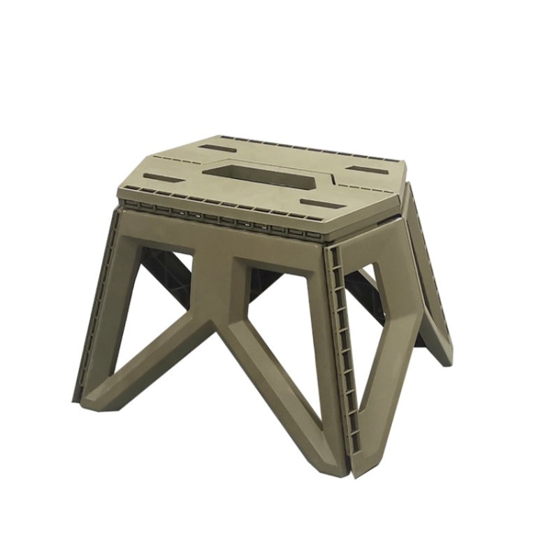 Portable Thickened Plastic Folding Stool Outdoor Fishing Stool (Army Green)