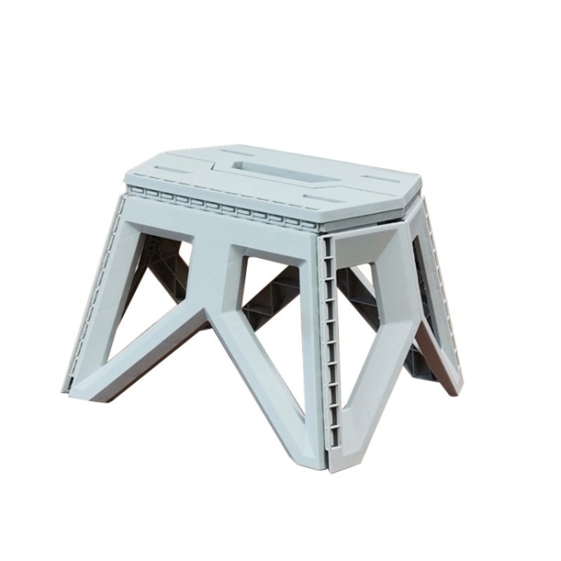 Portable Thickened Plastic Folding Stool Outdoor Fishing Stool (Gray)