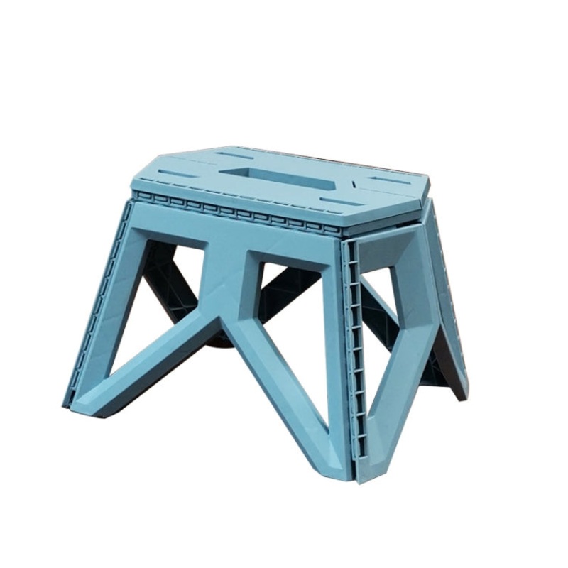 Portable Thickened Plastic Folding Stool Outdoor Fishing Stool (Lake Blue)