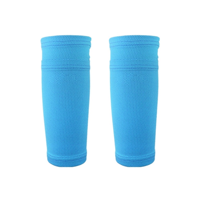 Sweat-Absorbing Breathable Insert Socks Calf Guard Socks Football Protective Gear(Blue M)