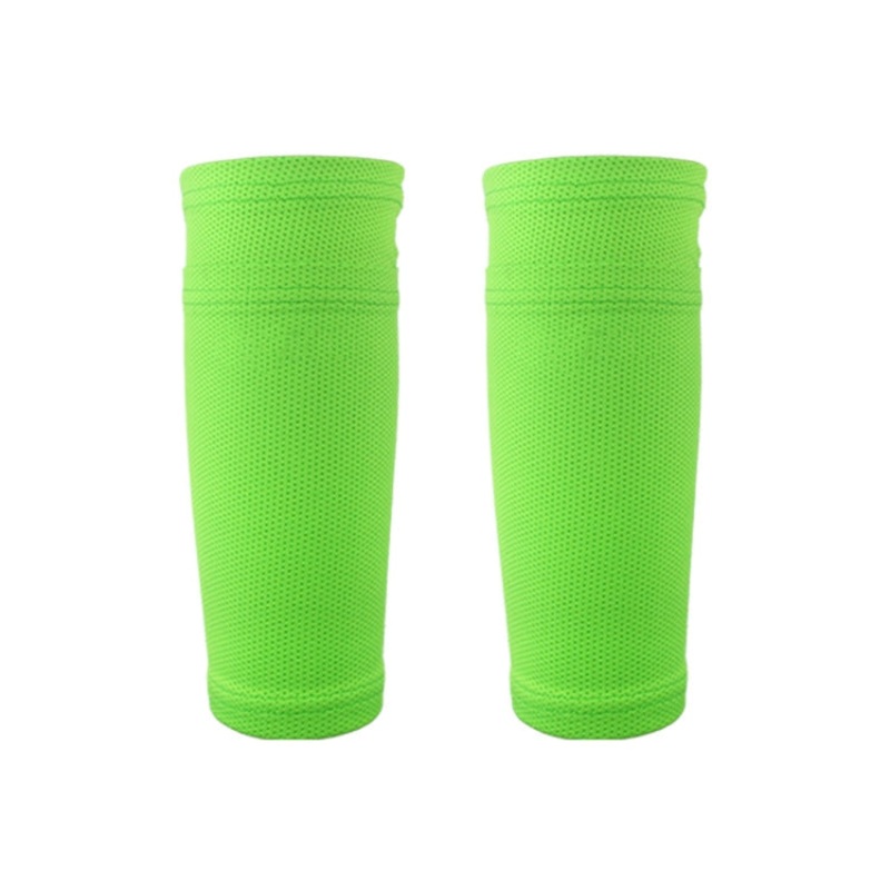 Sweat-Absorbing Breathable Insert Socks Calf Guard Socks Football Protective Gear(Green L)