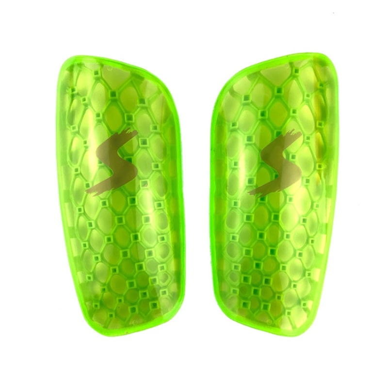 TPR Honeycomb Transparent Leg Protection Plug Board Football Protection Gear(Fluorescent Green S)