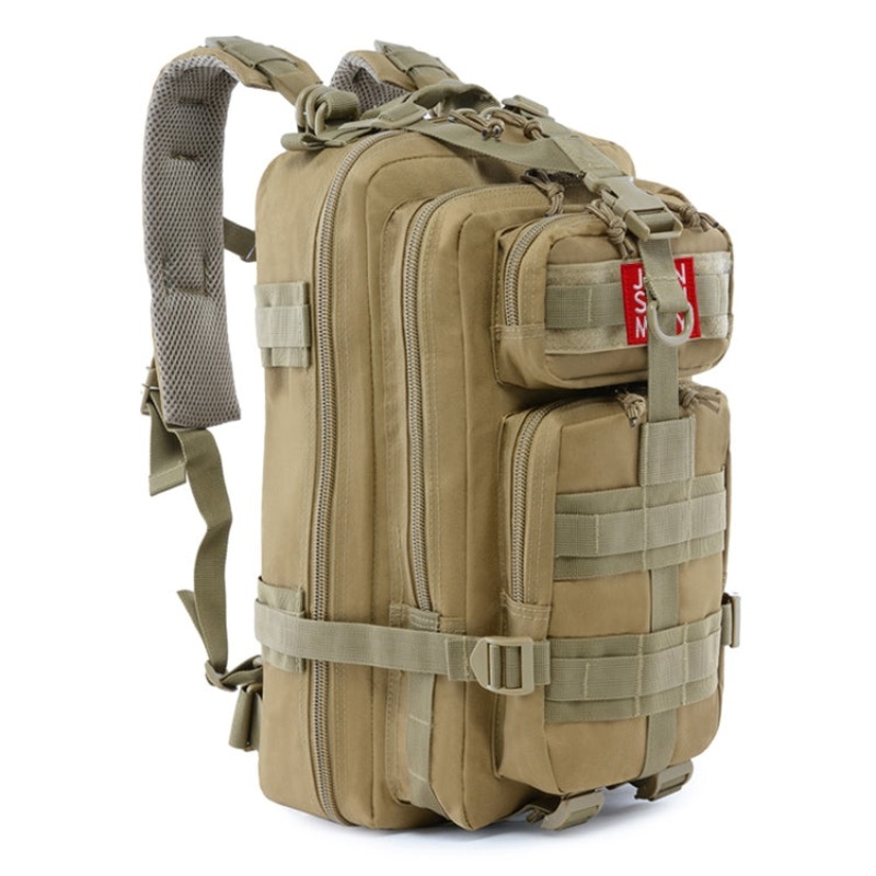 Waterproof Outdoor Molle Rucksack Backpack Camping Hiking Bag (Khaki, 30L)