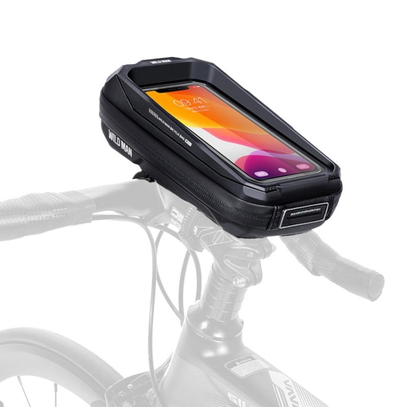 1L Mountain Bike Hard Shell Phone Touch Screen Handlebar Bag (Black)