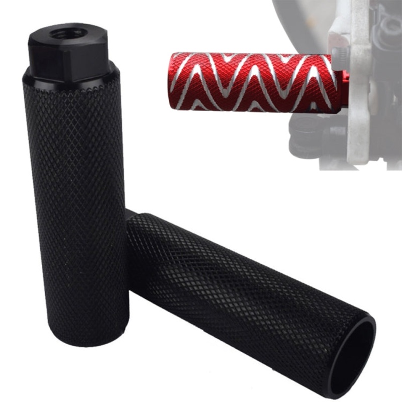 FMFXTR Bicycle Back Seat Foot Pedal Universal Back Rear Post, Color: Black Large Hole Long