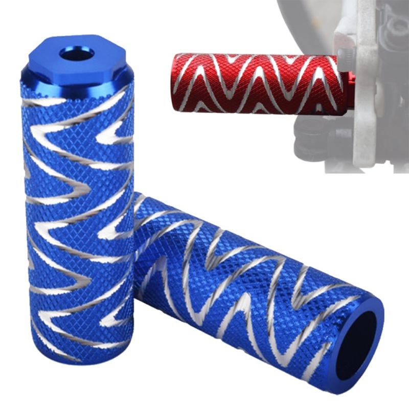 FMFXTR Bicycle Back Seat Foot Pedal Universal Back Rear Post, Color: Blue Small Hole Short