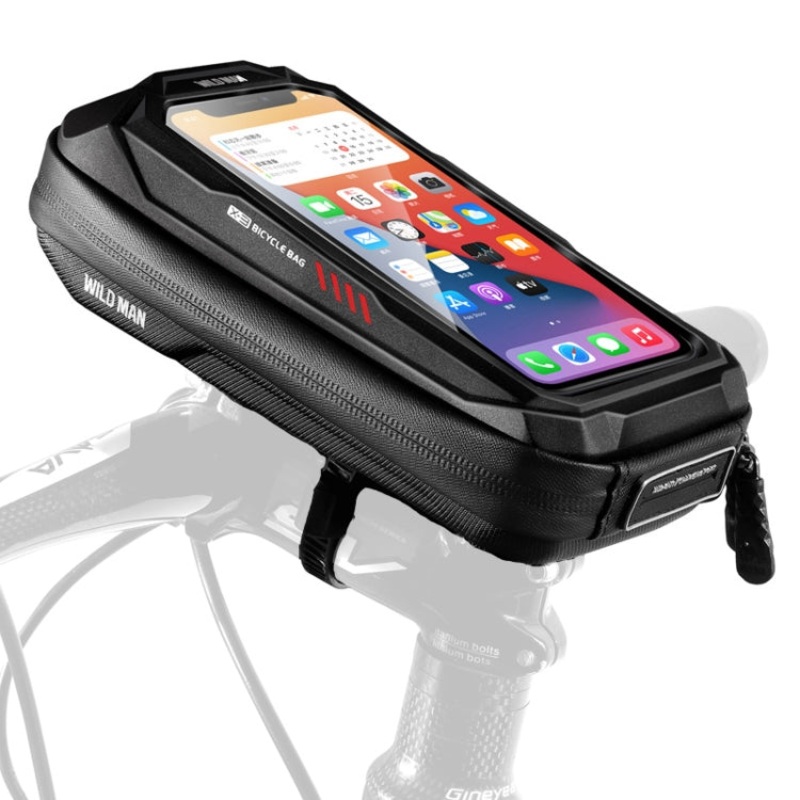 Wild Man EVA Hard Shell Bicycle Touch Screen Phone Bag (Red) 0.5L
