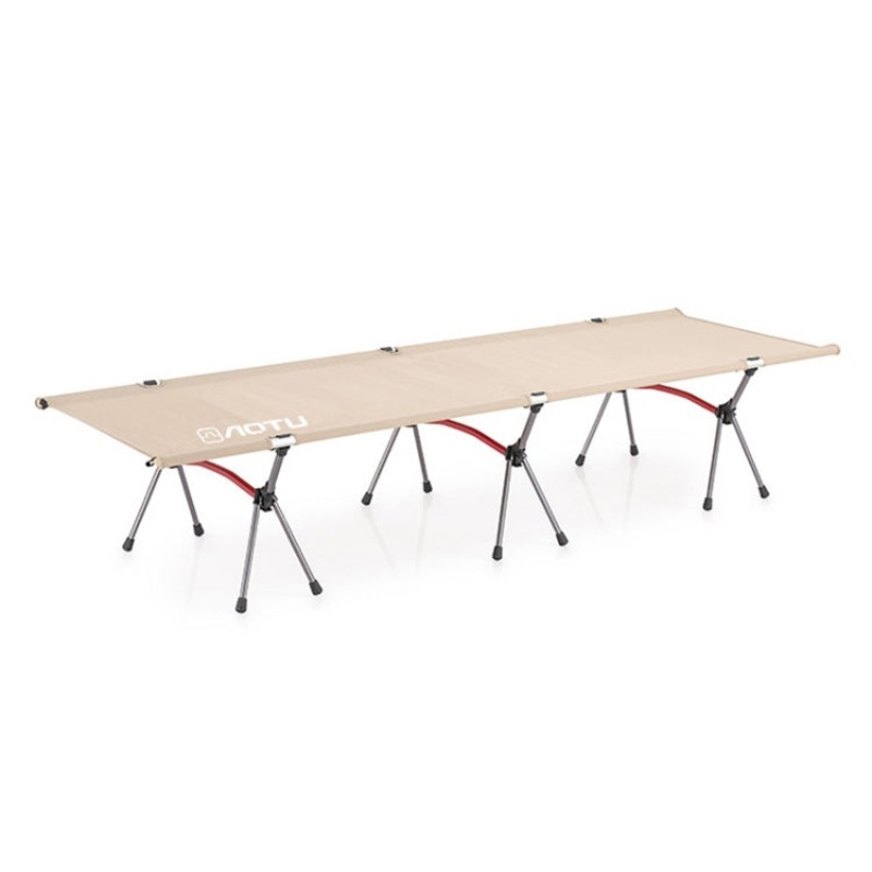 Portable Folding Aluminum Alloy Camping Bed (Khaki)