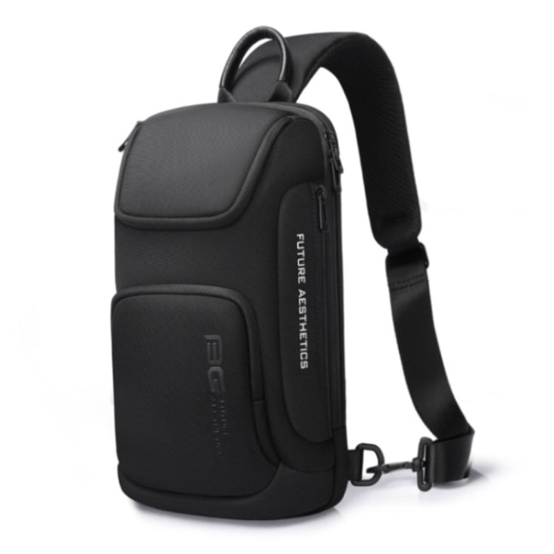 Men Business Chest Bag Crossbody Bag (Black)