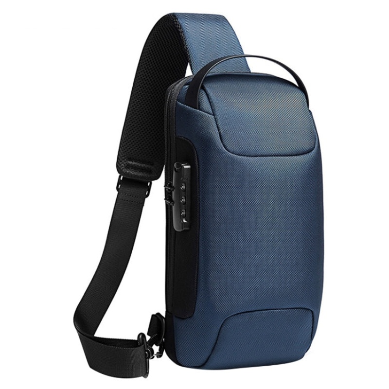 Men Oxford Cloth Waterproof Anti-theft Crossbody Chest Bag 34 x 18 x 10cm Blue