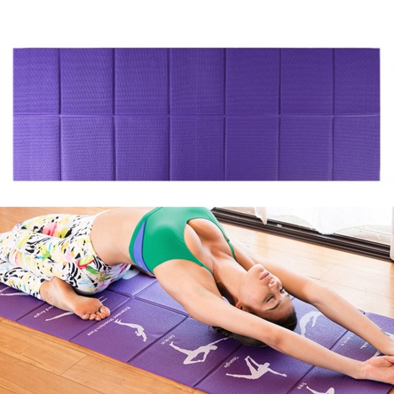 Portable Travel Thick Fold Yoga Mat, Thickness: 8mm (Purple)