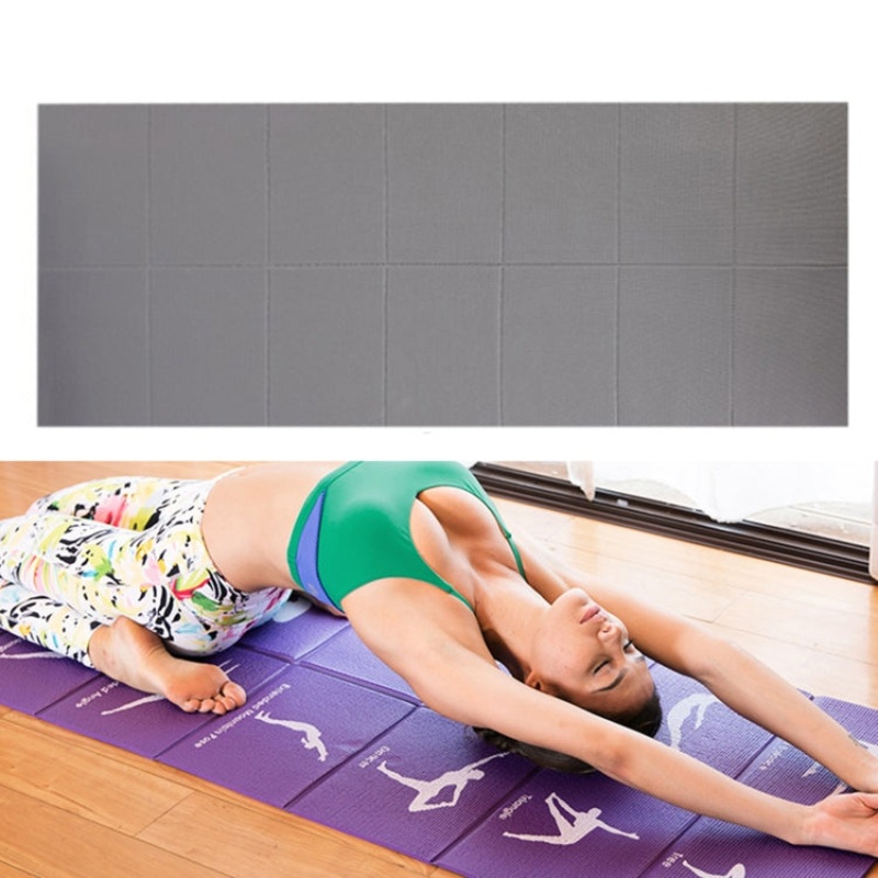 Portable Travel Thick Fold Yoga Pad Student Nap Mat 8mm Thickness (Gray)