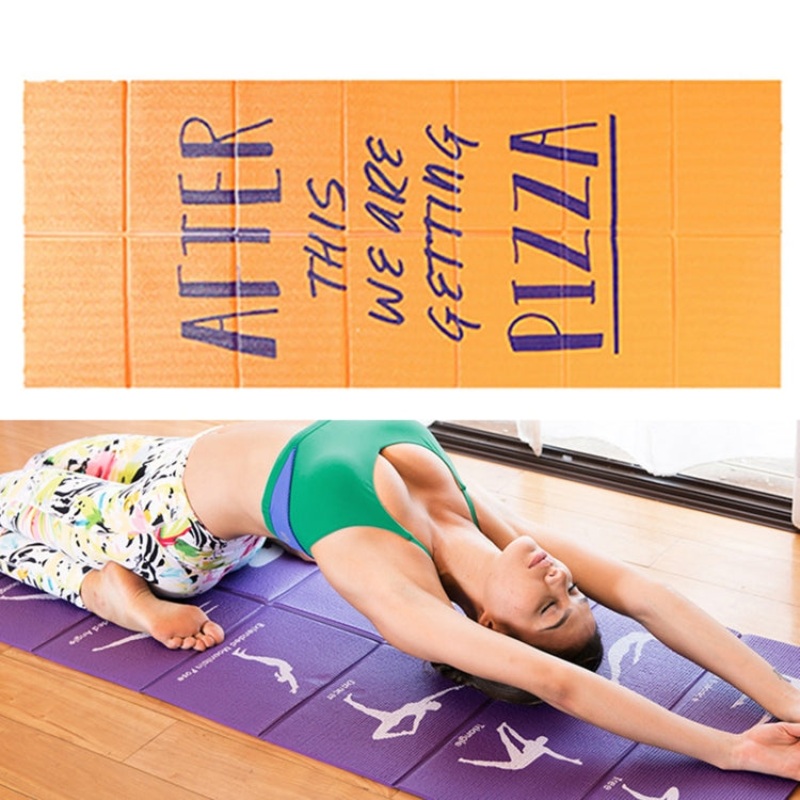 Portable Travel Thick Fold Yoga Pad Student Nnap Mat, Thickness 5mm (Orange Print)