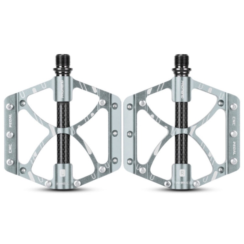 PROMEND PD-M52C 1 Pair Bicycle Aluminum Alloy + Carbon Fiber Tube Bearing Pedals (Titanium Color)