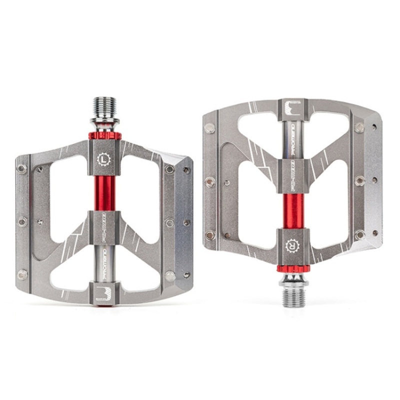 PROMEND PD-M88 1 Pair Mountain Bicycle Aluminum Alloy 3-Bearings Pedals (Titanium Color)