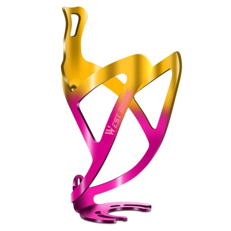 Bicycle Aluminum Beverage Bottle Holder Gold Pink Gradient (Color: Gold Pink Gradient)