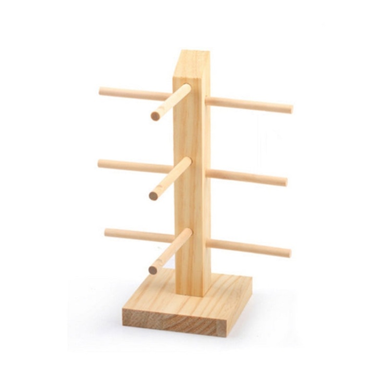 Log Glasses Display Storage Rack 1 Row 3 Pairs