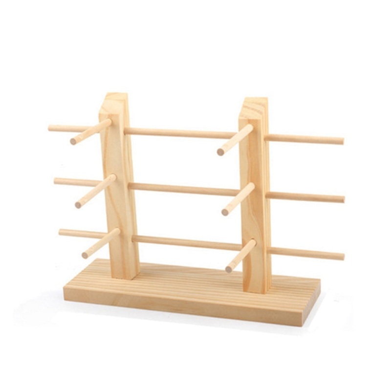 Log Glasses Display Storage Rack 2 Row 6 Pairs