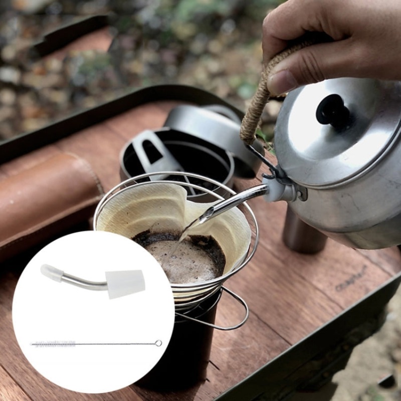 Outdoor Camping Kettle Extension Spout Coffee Pot Conversion Thin Tube (Black)