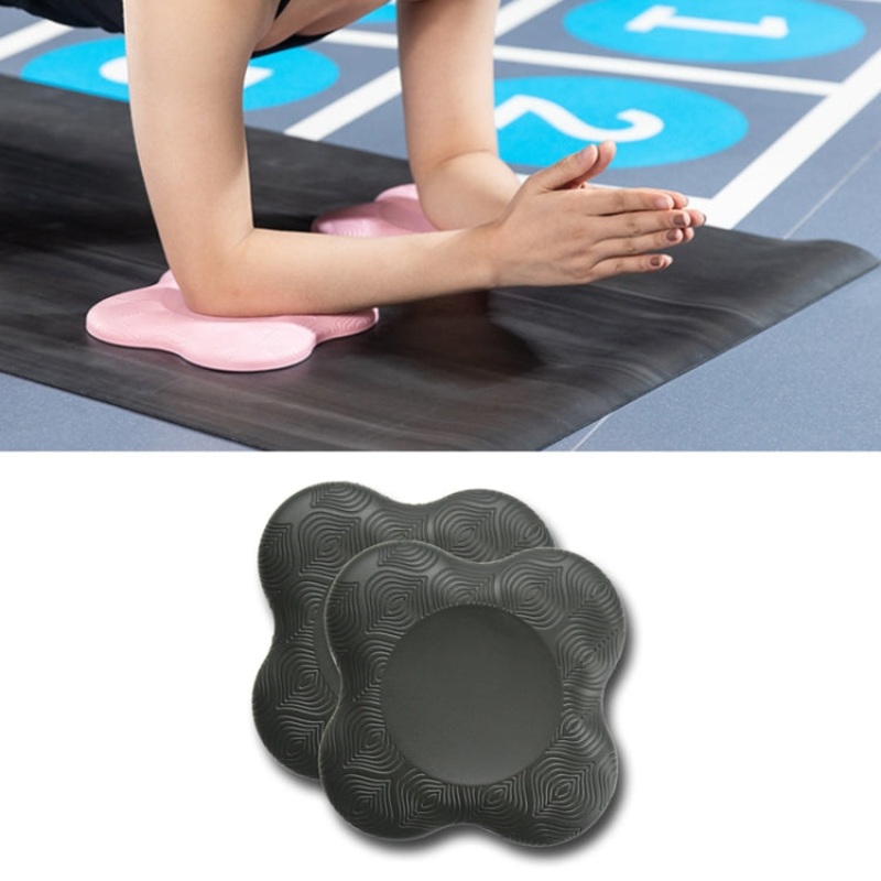 Black Flat Support Elbow Pads Yoga Knee Pads (One Size)