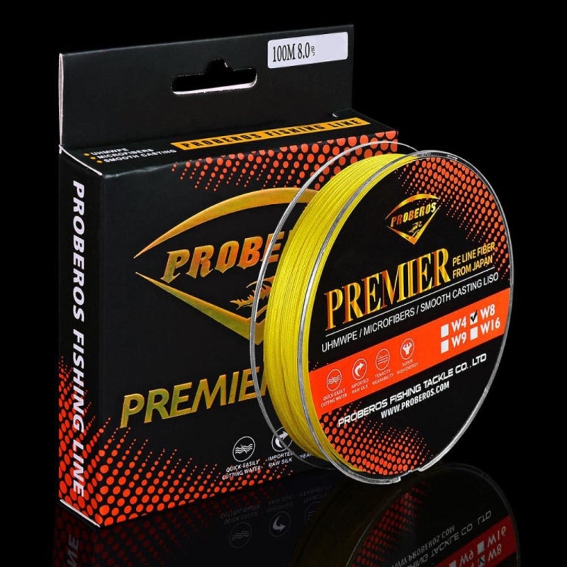 PROBEROS 8 Edited 100M Majestic Horse Fish Line, Line number: 3.0 / 40LB(Yellow)