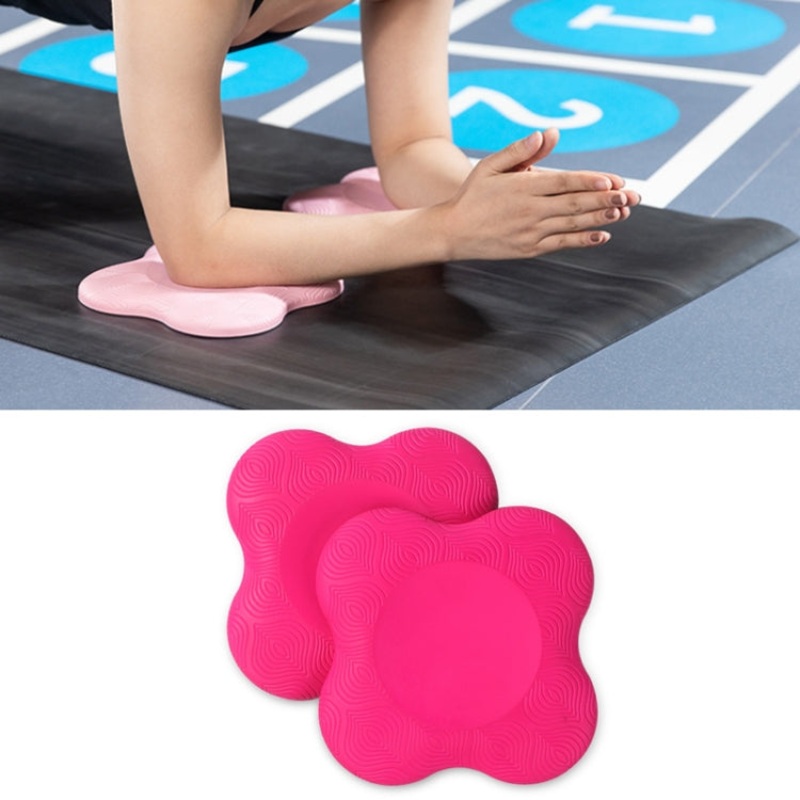Yoga Knee Pads Flat Support Elbow Pads (Rose Red)