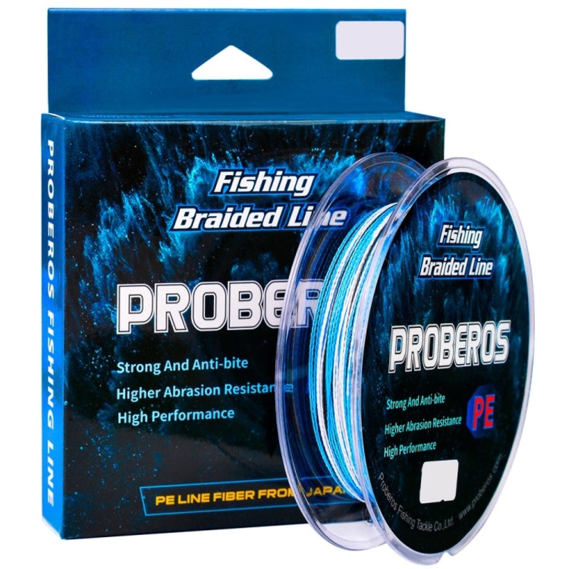 2 PCS PROBEROS 4 Edits 100M Strong Horse Fish Line, Line number: 3.0 / 30LB(Blue)