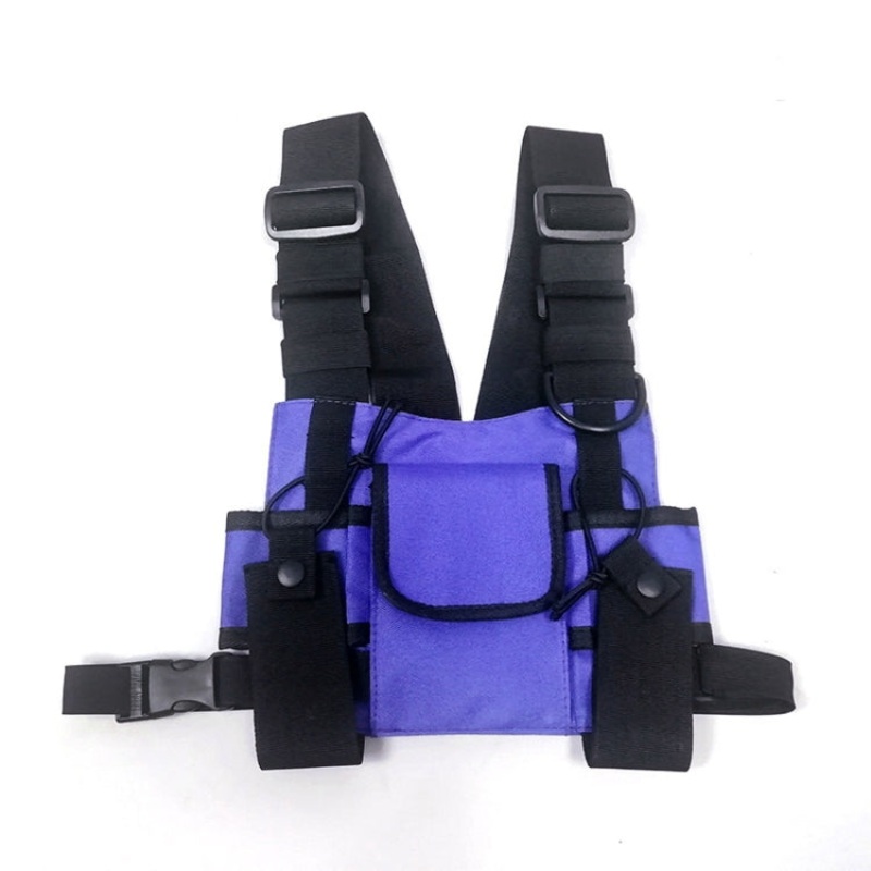 Hip-Hop Functional Chest Bag Vest Trendy Backpack (Purple)