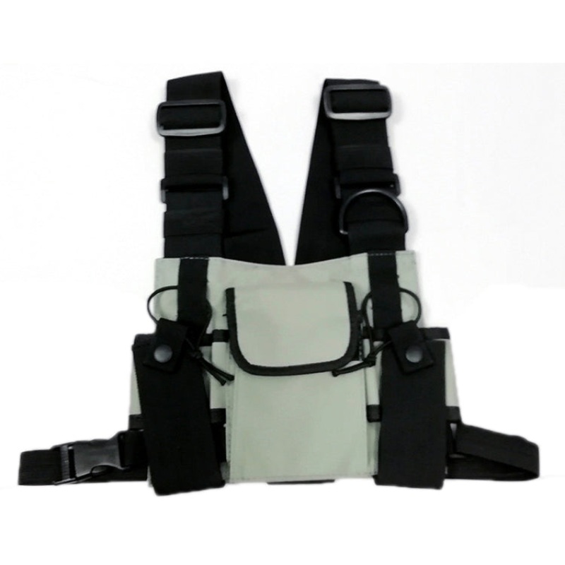 Trendy Hip-Hop Functional Chest Bag Vest Backpack (Grey)