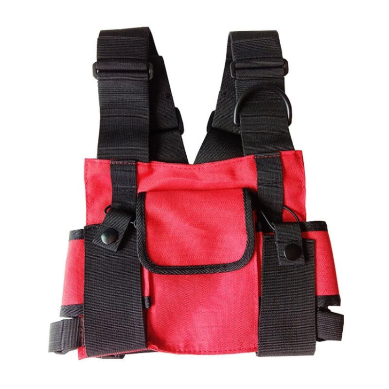 Trendy Hip-Hop Functional Chest Bag Vest Backpack (Red)