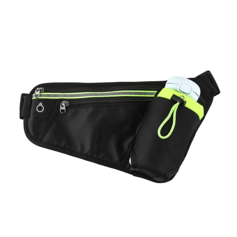 Triangle Sports Running Waist Bag Mobile Phone Water Bottle Bag 10 Inch (Black)