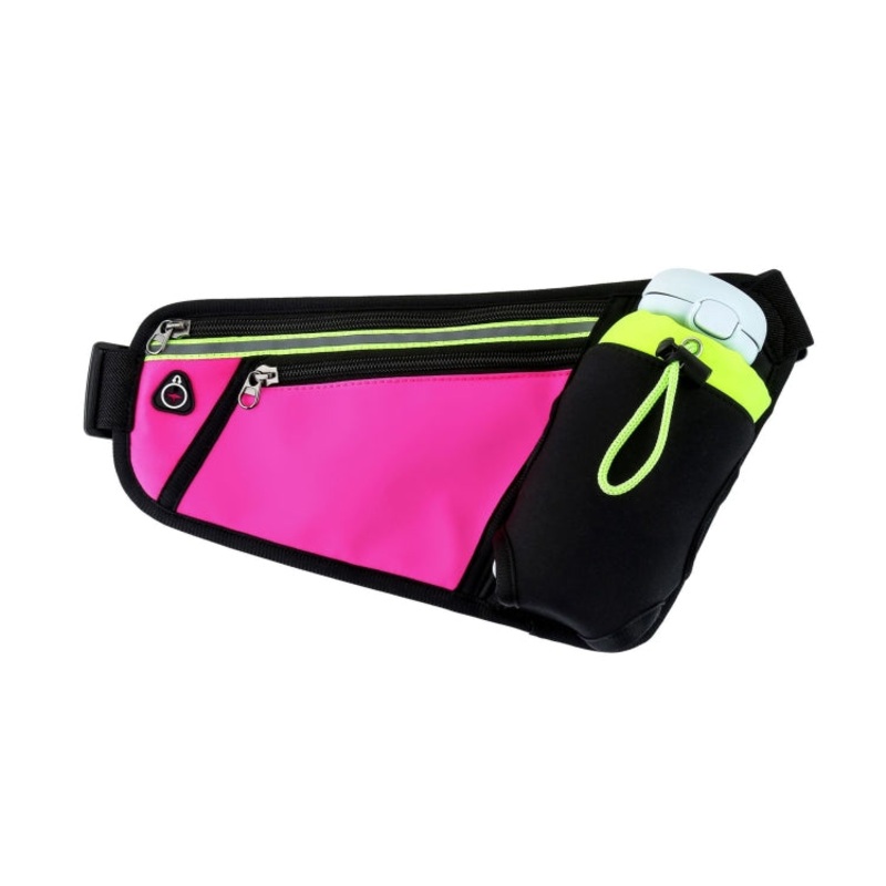 Triangle Sports Running Waist Bag Mobile Phone Water Bottle Bag (Rose Red)