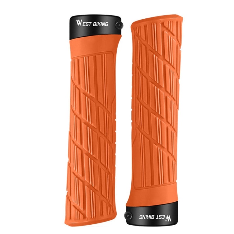 Bicycle Anti-Skid and Shock-Absorbing Grip Cover (Orange)