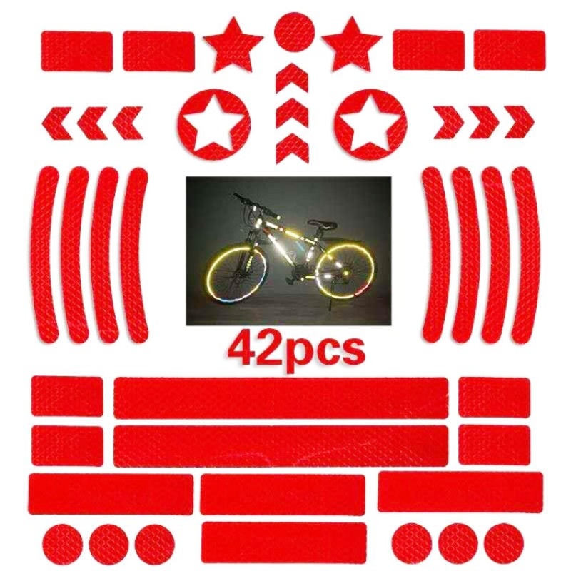 Bicycle Honeycomb Reflective Night Logo Grid Stripe Warning Strip (Red)