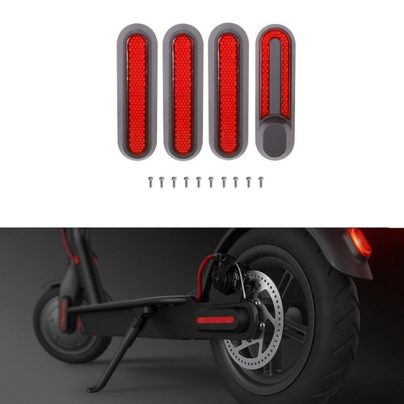Electric Scooter Wheel Four-way Side Decorative Cover With Reflective Strips & Screws For Xiaomi Mijia 1S / Pro 2(Red)
