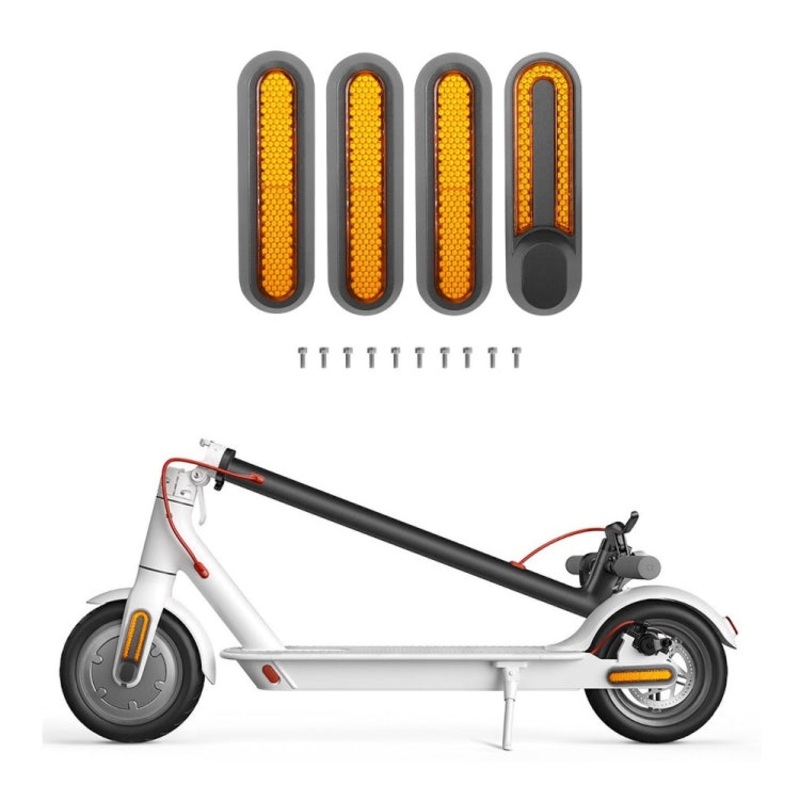 Electric Scooter Wheel Four-way Side Decorative Cover With Reflective Strips & Screws For Xiaomi Mijia 1S / Pro 2(Yellow)