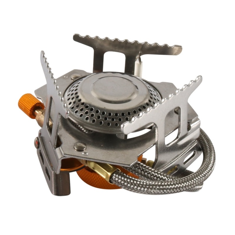 Portable Gas Stove Outdoor Split Burner with Lighter (Black)