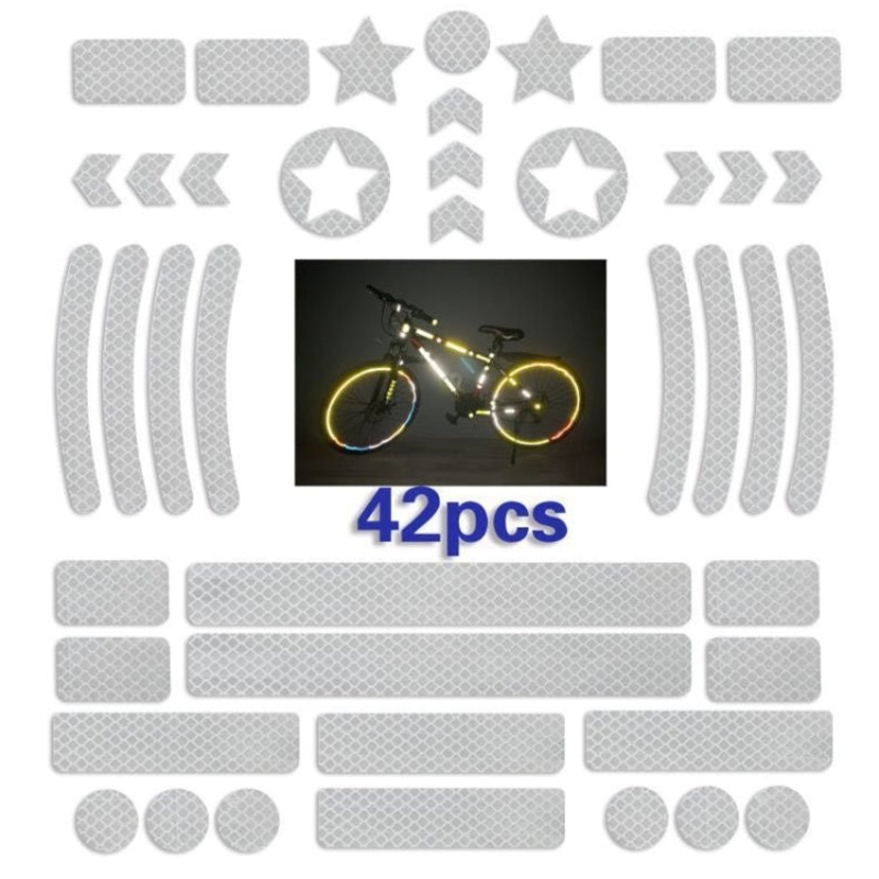 Reflective Honeycomb Grid Stripe Bicycle Night Warning Strip Sticker (White)