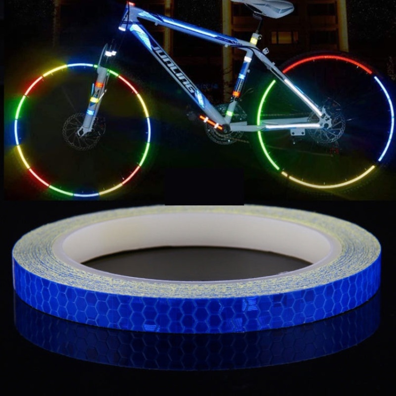 Reflective Mountain Bike Sticker 3 Rolls Contour Night Riding Reflective Sticker 1 x 800cm (Blue)
