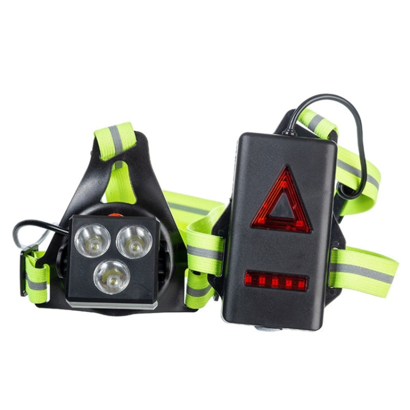 Waterproof Night Riding Light Highlight Rechargeable Mountaineering Light Chest Warning Light Outdoor Sports Running Light (one size, specify color)