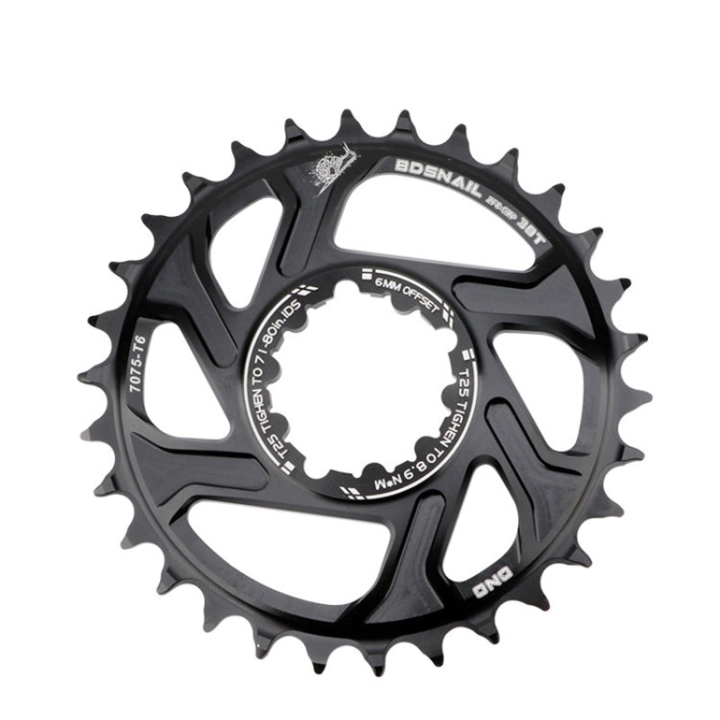 BDSNAIL Mountain Bike Single Disk GXP Direct-Shaped Integrated Disk Positive And Negative Tooth Disc, Colour: 30T (Black)