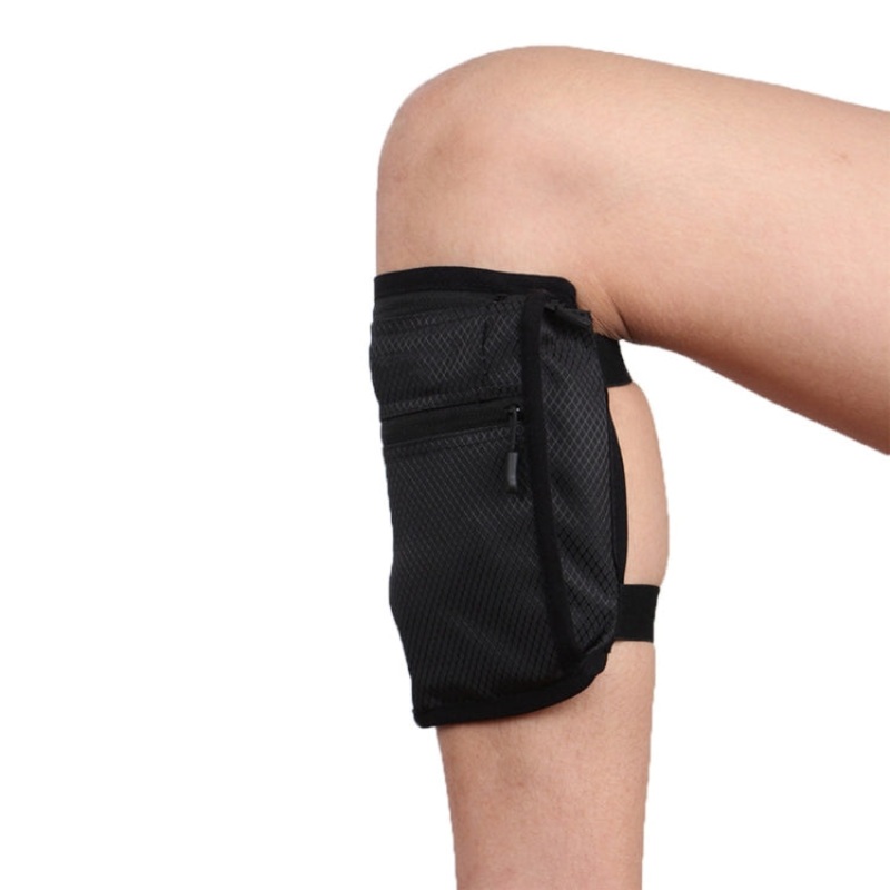 Black Sports Leg Bag Mini Mobile Phone Feet Bag (One size)